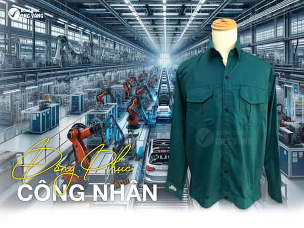 Áo đồng phục cho công nhân màu xanh lá, đảm bảo thoáng mát, chịu nhiệt tốt