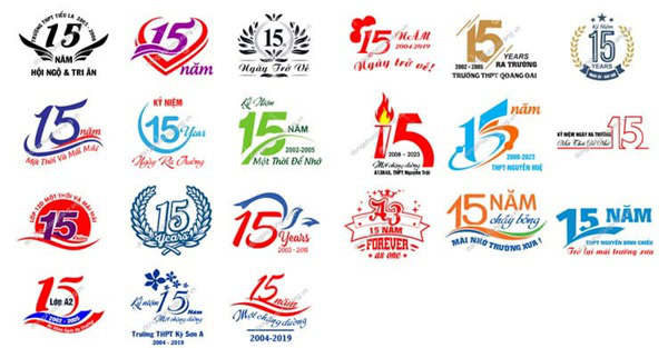 Mẫu logo kỷ niệm 15 năm siêu đẹp